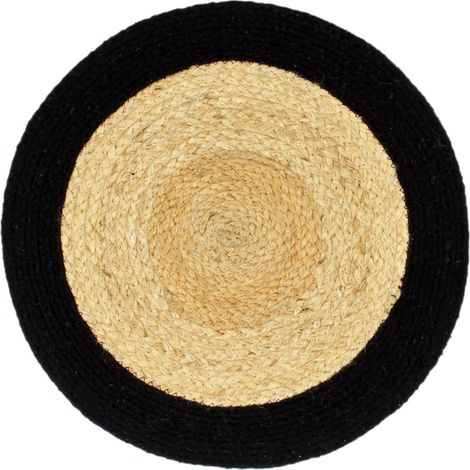 Napperons 6 pcs Naturel et noir 38 cm Jute et coton CFW885158 (1/4)