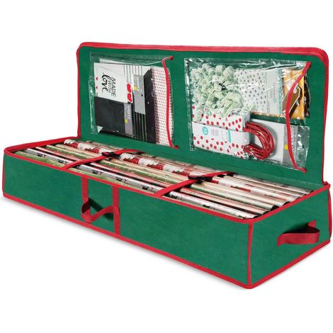Sollbry Bolsa para guardar papel de regalo (104 x 36 x 16 cm), tela Oxford 600D, organizador para guardar papel de regalo navideño, impermeable, para guardar tarjetas (1/5)