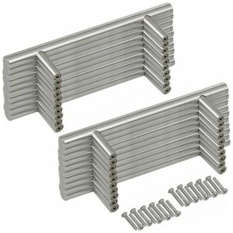 20PCS Poignée Bâton De Porte T- Bar Cuisine Porte Meuble Poignées Acier Inoxydable - Entraxe 96 mm (1/5)