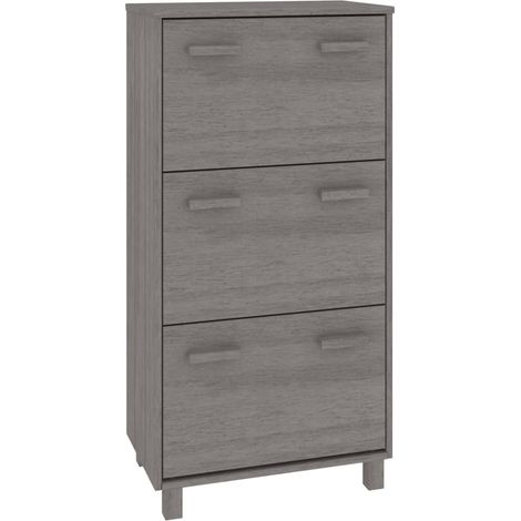 Scarpiera mobile contenitore per scarpe mobile per ingresso/corridoio/soggiorno colore chiaro 59,5 x 35 x 117 cm pino massiccio grigio 020021862