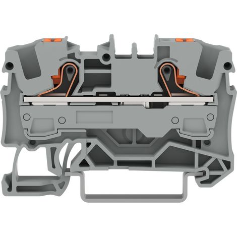 Conector pasante de 2 hilos, con botones, 6 mm², con orificio de medición. (1/2)