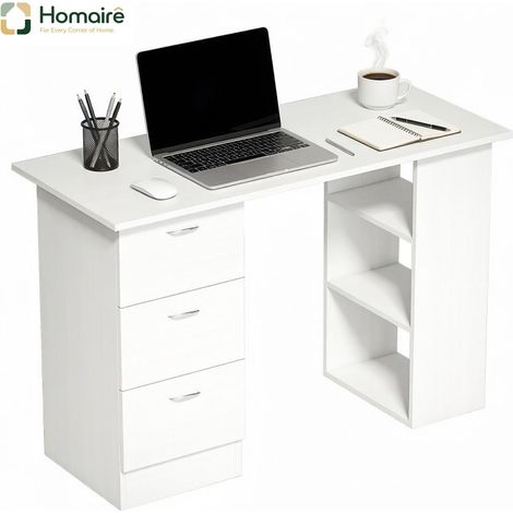 Bureau blanc en décor bois de 49 × 49 × 72 cm HOMAIRE (1/5)