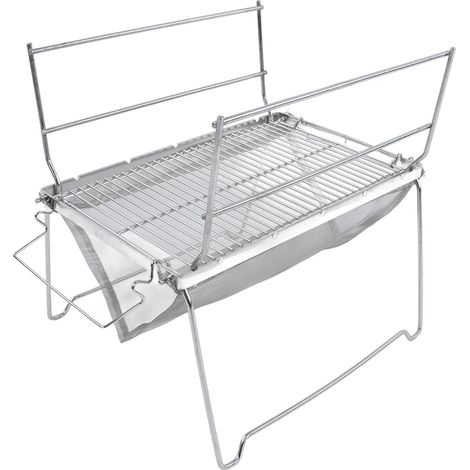 Grille de Gril de Camping en Acier Inoxydable, Gril de Barbecue portatif Pliable et résistant à la température en Argent pour la Cuisine (1/5)