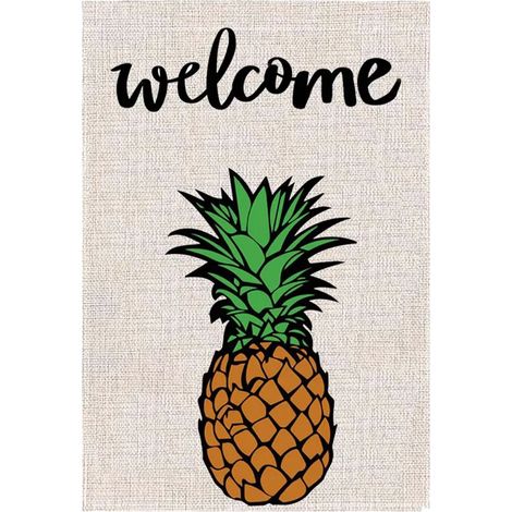 Bandera de jardín con diseño de dibujos animados, lavable, de lino, decorativa, para porche, 9 unidades