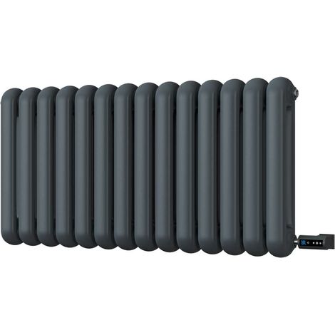 Sherwood - Anthracite Round Top Column Electric Radiator H500mm x W993mm 2 Column 900w Thermostatic WIFI