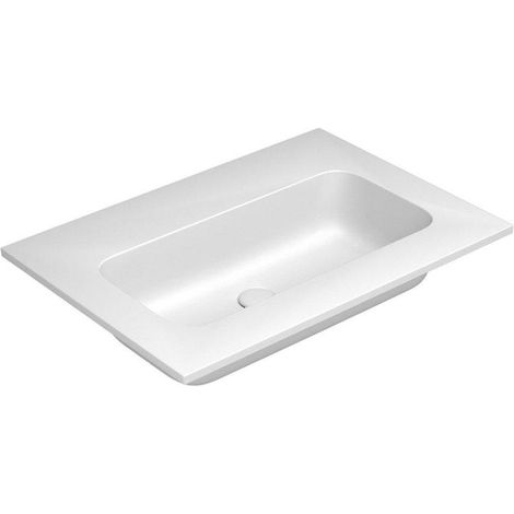 Nemo Stock par Falper Fin meuble lavabo avec 1 lavabo ceramilux avec trou de vidage sans trop-plein sans trou de robinet L705 x P505 x H143 mm blanc