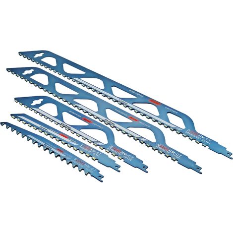 Lames de scie alternative, adaptées au béton cellulaire, aux briques, aux panneaux de ciment et au béton, jeu de 5 pièces.