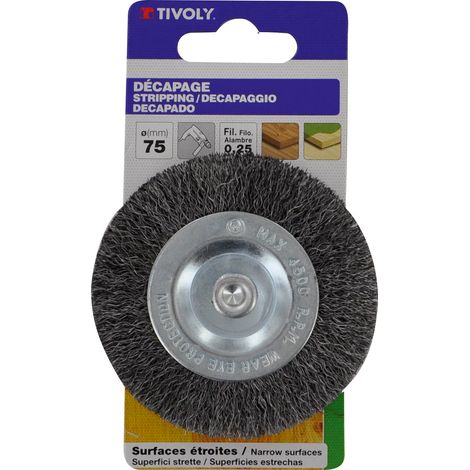 Brosse CIRCULAIRE -Pour perceuse -Fil acier ondulé -Décapage du bois / Ø: 50 / 0.25 TIVOLY - XT20252006051