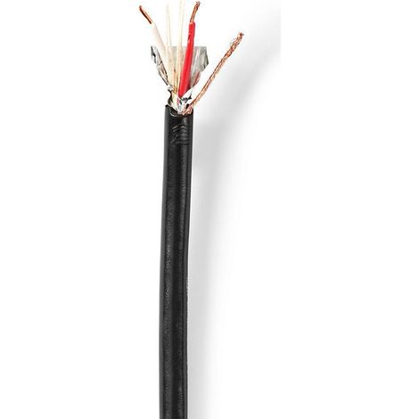 Cable de microfono 2 x 035 mm cobre 1000 m redondo pvc negro bobina