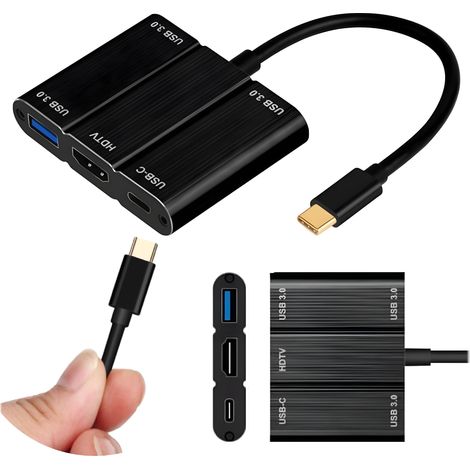 Docking station HUB USB-C tipo 3.1 - 3x USB 3.0 HDMI 3.1 multiporta OTG (1/5)