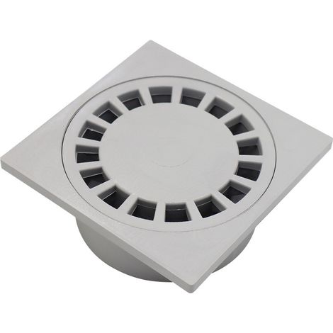 Siphon de sol - 150x150mm - sortie intégrée Ø40/50/63 - PVC - gris (1/5)