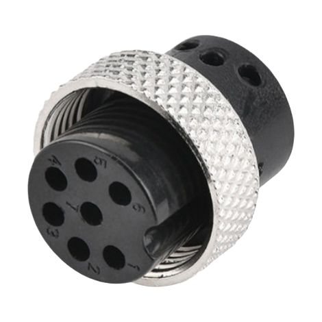 Connecteur femelle aéronautique GX16 moulé par injection, 2, 3, 4, 5, 6, 7, 8 ou 9 conducteurs. Connecteur femelle simple M16GX16-7 conducteurs moulé par injection. (1/2)