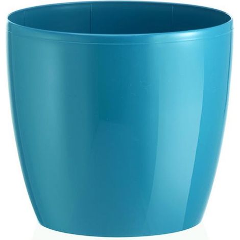 Vaso tondo "Madeira Luxy Colour" in plastica colorati da esterno e giardino fiori piante -16 cm / Rosso