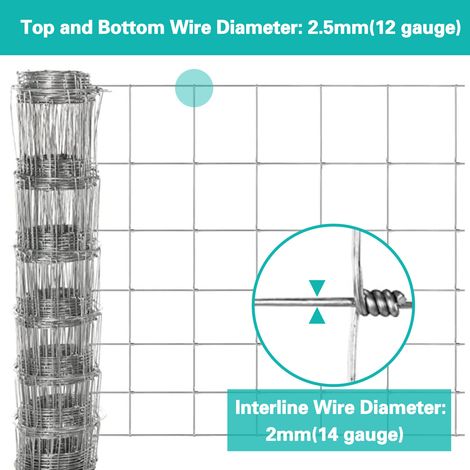 0.8M High 25M Long Stock Fencing Livestock Fence Galvanised Wire For Sheep Pig Cattle 7 Horizontal Running Wires