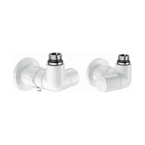 VALVOLA TERMOSTATIZZABILE + DETENTORE DOPPIA SQUADRA BIANCO VERSIONE D Misura: 1/2" 23 p. 1,5 Bianco