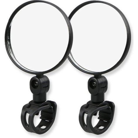 Rétroviseur Vélo - Miroir Convexe 360° Rotatif - Fixation Guidon 15 à 35 mm - Pour Vélos et Scooters Électriques - Lot de 2 (1/4)