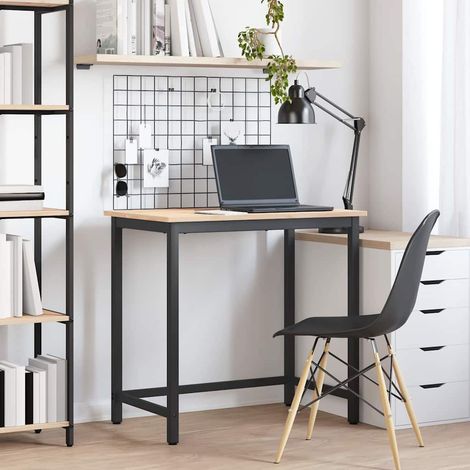 vidaXL  Table  Natural 80 x 50 x 77 cm Engineered Wood and Steel