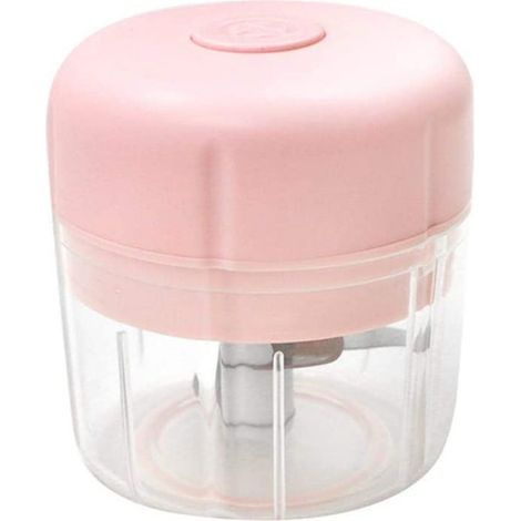 Mini hachoir électrique 250 ml, robot culinaire portable, mixeur à légumes rechargeable par USB avec 3 lames tranchantes, idéal pour les aliments pour bébés, la viande, les oignons, l'ail et les fruit (1/5)