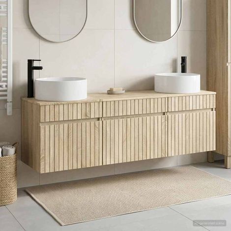 vidaXL Bathroom Cabinet Set 3 pcs Sonoma Oak 49 x 44.5 x 65.5 cm (1/5)