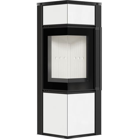 Kaminofen aus Stahl KRATKI TORA/S 8 kW Ø 150 Weißes Glaspaneel (1/5)