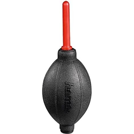 Hama Luftgebläse zur Reinigung von digitalen Spiegelreflexkameras, Objektiven, Okularen, Optiken, empfindlichen Oberflächen, Luftgebläse mit Ventilsystem, 16,6 cm Länge, rot/schwarz (1/5)