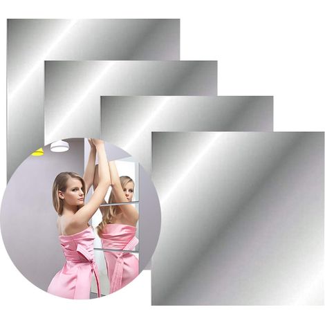 Pieces Mirror Effect Acrylic Wall Stickers - No Glass - Home Bedroom Wall Decor (30x30cm) (1/5)