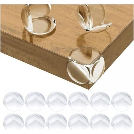 Pack de 12 Protections Coin de Table pour Bébé - Protections d'angle pour Meuble Sécurité Enfant pour Bureau, Berceau, Cheminée, Table, Coins & Bords Molles + sans Danger Rondes (1/5)