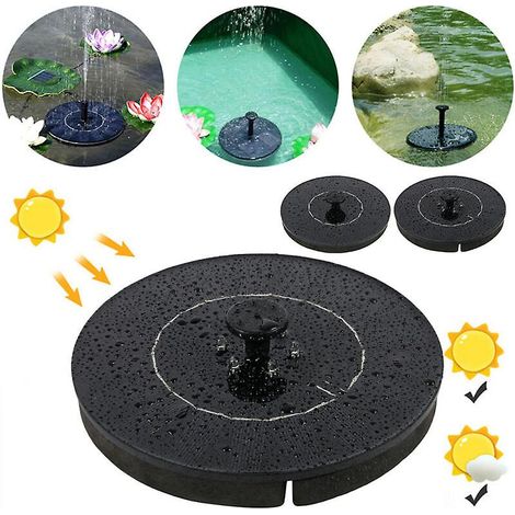 Fontaine à eau avec pompe solaire de 13 cm pour bassin de jardin. (1/5)