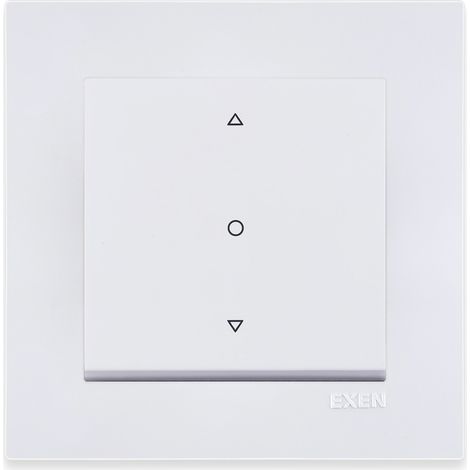 Interrupteur pour volet roulant blanc à 3 positions – ensemble complet avec plaque – 218/01E EXEN
