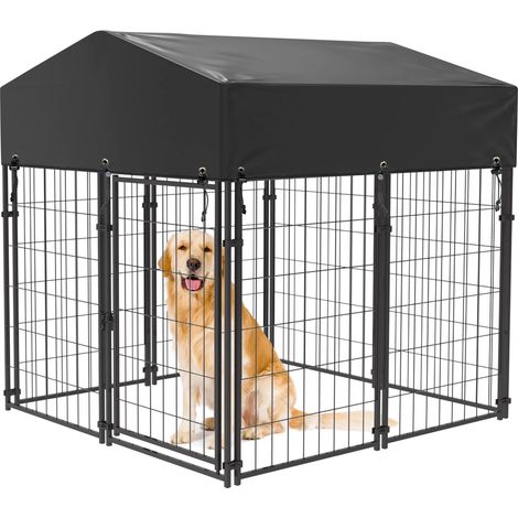 Chenil pour chiens, Design résistant aux intempéries, Accès sécurisé, L-47x50x50in (1/2)