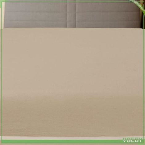 Drap-housse - V GEBY - Jersey - 140x200 cm - 100% Coton - Couleur Taupe (1/3)