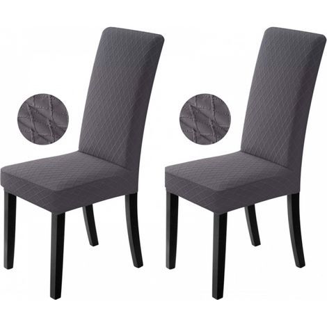 Stretchable, washable and removable chair covers, suitable for restaurants, offices, hotels, weddings (2 pieces, dark grey) (1/5)