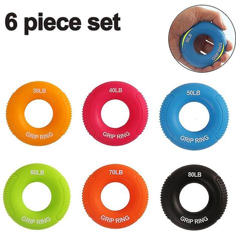 6 pièces renforcement de préhension anneau d'avant-bras exercices de main pince en Silicone (1/5)