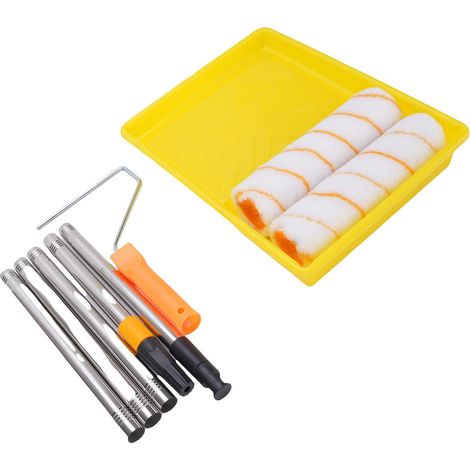 Kit rouleau à peinture polyvalent perche télescopique amovible 1.2m acier inox pour mur plafond (1/5)