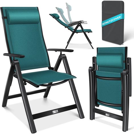 KESSER® Silla jardín alta, aluminio, plegable - 1 piezas, Petrol verde (1/5)