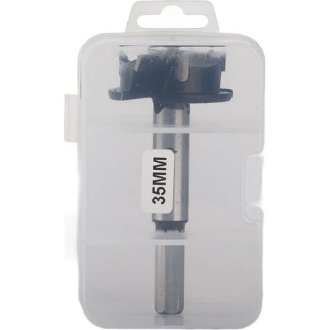 Broca Forstner de 35 mm con 3 hojas de acero aleado y tope para trabajos de carpintería. (1/5)