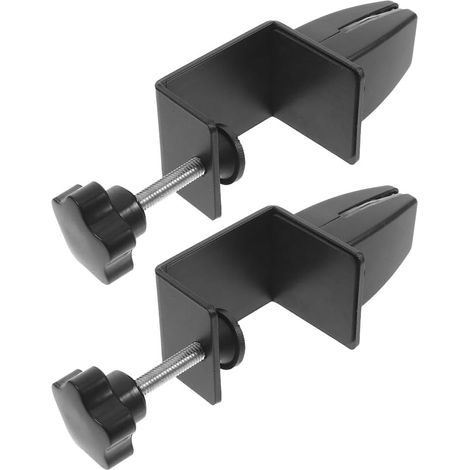 Pince de bureau en alliage d'aluminium noir, 2 pièces