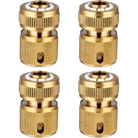 Ensemble de 4 connecteurs rapides pour tuyau d'arrosage en laiton, connecteurs rapides pour tuyau d'arrosage de jardin, connecteurs rapides 1/2"