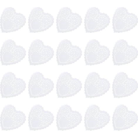 Tapis de pâtisserie en papier absorbant en forme de cœur, 200 pièces, pour la décoration. (1/5)
