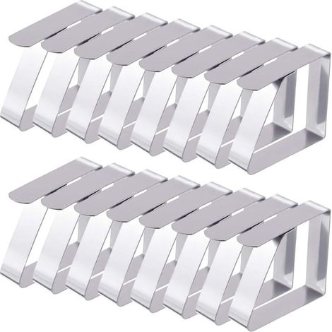 16 Piece Stainless Steel Tablecloth Clips Set for Outdoor, Home, Dinner, Picnic, Party and Wedding (1/5)