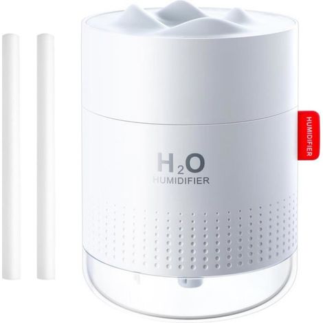 Humidificateur d'air portable - - 500 ml - Ultra silencieux - Arrêt automatique - USB - Blanc - 9,5x9,5x12,9 cm (1/5)