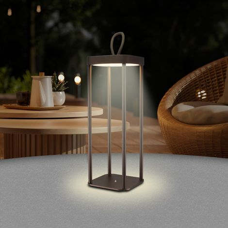 BEPER P207ILI102 Lampada da Tavolo LED Senza Fili, Luce LED Calda, Intensità Regolabile, Lampada da Esterno e Interno Ricaricabile, IP44, USB Type-C Inclusa, Autonomia 12 Ore (1/5)