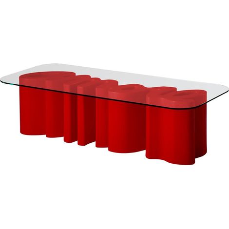 Amore Table  Rosso fiamma tavolo scritta originale Slide di design da esterno interno giardino colorata polietilene terrazza veranda sala da pranzo cucina