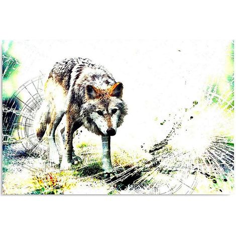 Tableau bois loup 4 - 40 x 30 cm (1/5)