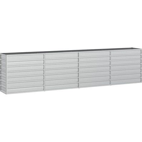 Lit surélevé de jardin 320x40x77 cm Acier galvanisé Argenté vidaXL