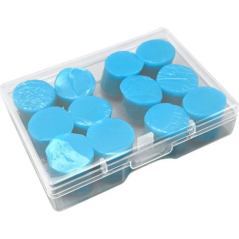 Lot de 12 bouchons d'oreille souples en argile spéciale, petits, légers et portables, diamètre 0,8 cm, réduction du bruit, bleus (1/5)
