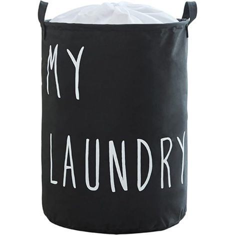 Grand panier à linge sale avec poignées, pliable et imperméable, 60 (1/5)