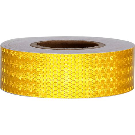 Nastro adesivo rifrangente diamond per segnalazione giallo 50mm classe 2 Lunghezza - 50mm x 5 MT (1/4)
