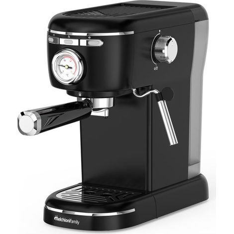 Aromatica Plus Macchina da Caffè Espresso 3 in 1 Vintage Nera 15 Bar 1100W compatibile con Caffè Macinato Capsule e Cialde