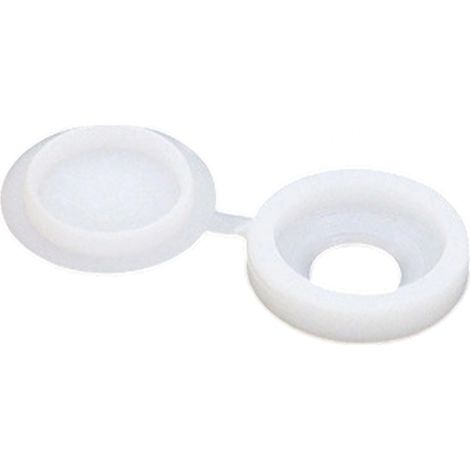 Lot de 120 cache-vis, plastique blanc à charnière, diamètre 1,36 cm, pour meubles, véhicules, électroménager (1/5)